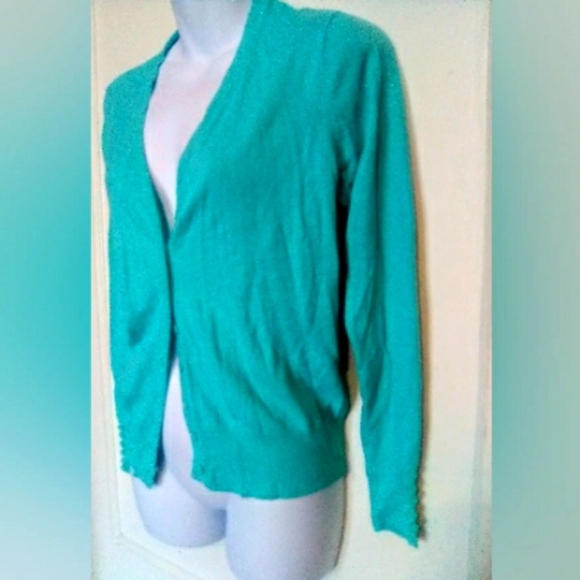 🌺BUNDLE ONLY🌺MADE BY JOHNNY LADIES TURQUOISE SWEATER - Picture 2 of 8